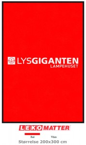 Rød logomatte-foto